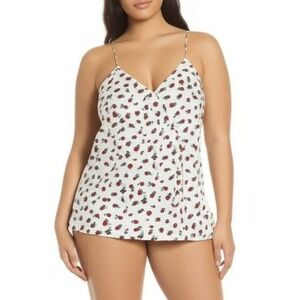 NWT A New Day Tank Top Womens Plus Size XXL White Floral Silky V-Neck Cami